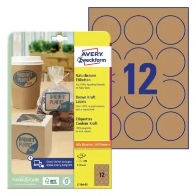 Etikete zweckform l7106-25 fi 60 rjava