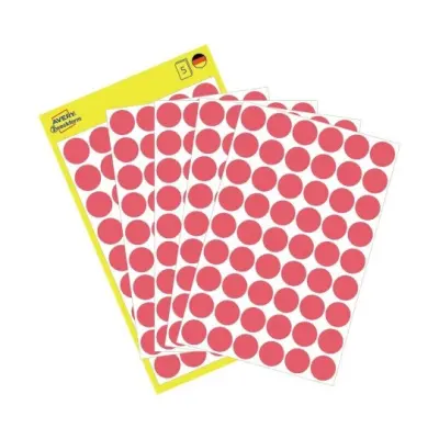 Etikete zweckform okrogle fi-12mm - 3147 rdeče neon