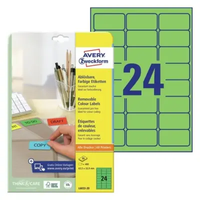 Etikete zweckform l6033 63,5x33,9mm 1/20