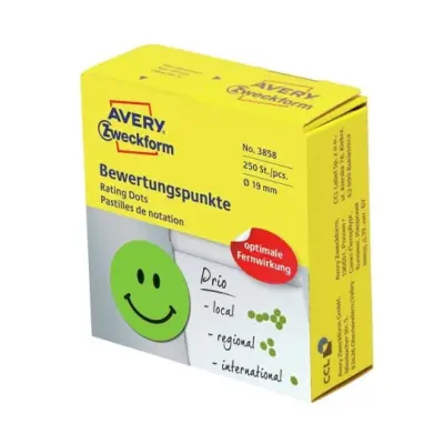 Etikete zweckform 3858 okrogle smeški zeleni 19mm