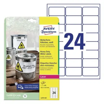 Etikete zweckform l4773 63,5x33,9mm 1/20