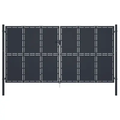 vidaXL Vrtna vrata iz jekla 400x200 cm antracitna