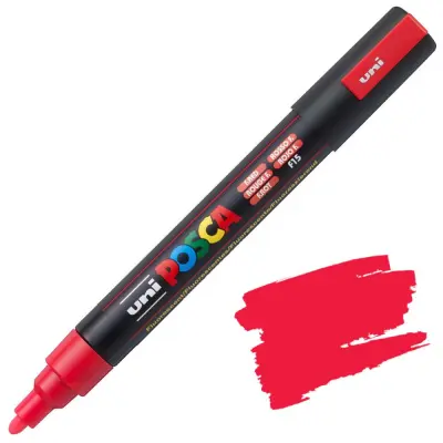 POSCA Uni flomaster; konica 1,8-2,5 mm; fluo rdeč