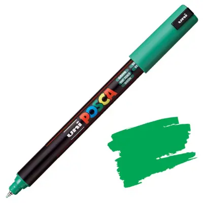 POSCA Uni flomaster; konica 0,7 mm kovina; zelen