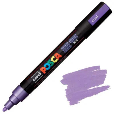 POSCA Uni flomaster; konica 1,8-2,5 mm; kovinsko vijoličen