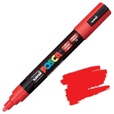 POSCA Uni flomaster; konica 1,8-2,5 mm; rdeč