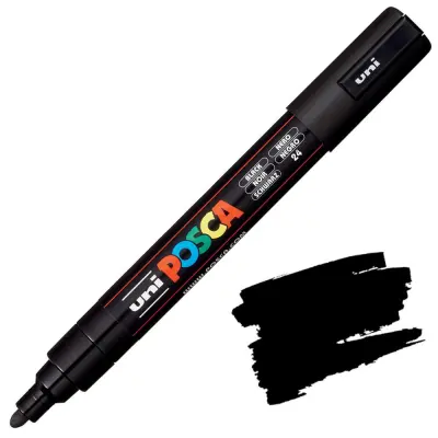 POSCA Uni flomaster; konica 1,8-2,5 mm; črn