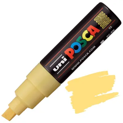 POSCA Uni flomaster; konica 8 mm prirezana; slamnato rumen