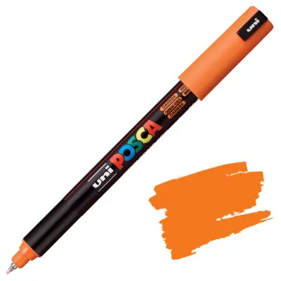 POSCA Uni flomaster; konica 0,7 mm kovina; oranžen
