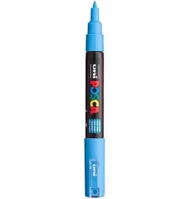 POSCA Uni flomaster; konica 0,7 mm bullet; svetlo moder