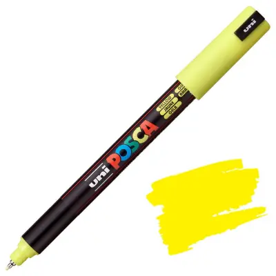 POSCA Uni flomaster; konica 0,7 mm kovina; rumen