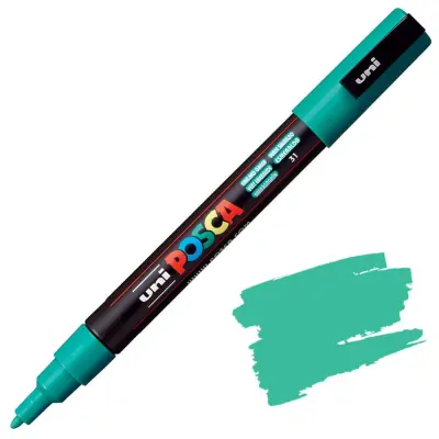 POSCA Uni flomaster; konica 0,9-1,3 mm; smaragdno zelen