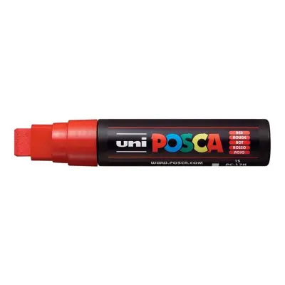 POSCA Uni flomaster; konica 15 mm ploščata; rdeč