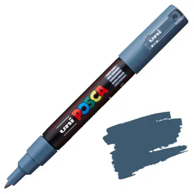POSCA Uni flomaster; konica 0,7 mm bullet; skrilavec siv