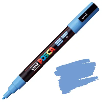POSCA Uni flomaster; konica 0,9-1,3 mm; nebeško moder