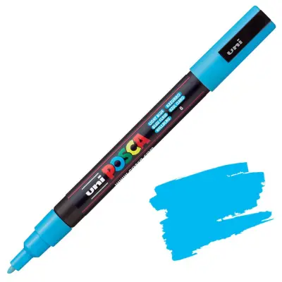 POSCA Uni flomaster; konica 0,9-1,3 mm; svetlo moder