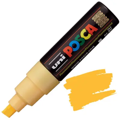 POSCA Uni flomaster; konica 8 mm prirezana; fluo svetlo oranžen