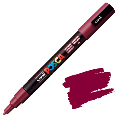 POSCA Uni flomaster; konica 0,9-1,3 mm; vinsko rdeč