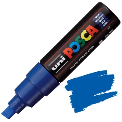 POSCA Uni flomaster; konica 8 mm prirezana; moder