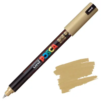 POSCA Uni flomaster; konica 0,7 mm kovina; zlat