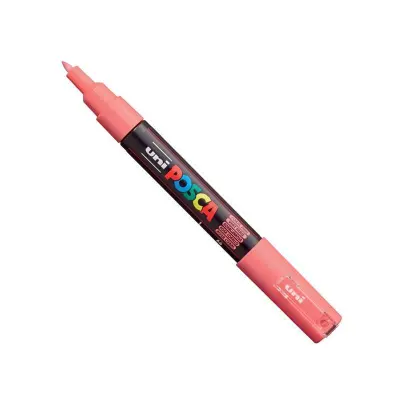 POSCA Uni flomaster; konica 0,7 mm bullet; koralno pink