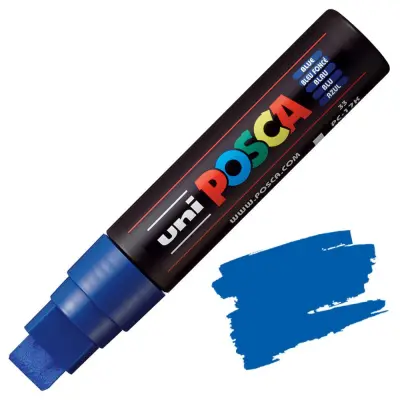 POSCA Uni flomaster; konica 15 mm ploščata; moder