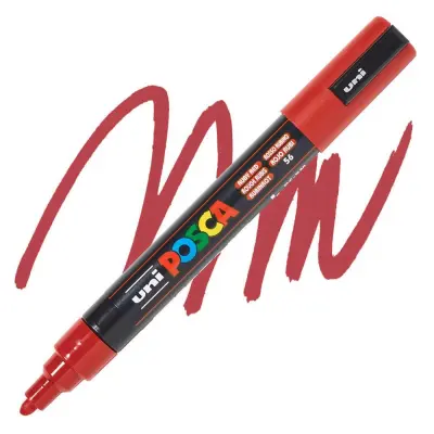 POSCA Uni flomaster; konica 1,8-2,5 mm; rubin rdeč