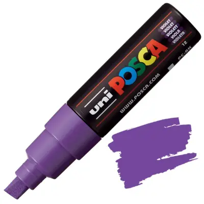 POSCA Uni flomaster; konica 8 mm prirezana; vijoličen