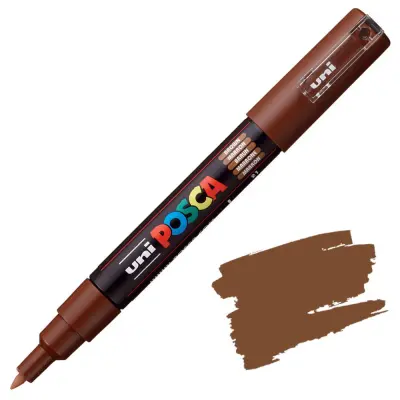 POSCA Uni flomaster; konica 0,7 mm bullet; rjav