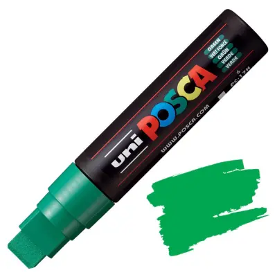 POSCA Uni flomaster; konica 15 mm ploščata; zelen