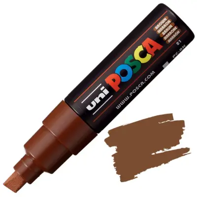 POSCA Uni flomaster; konica 8 mm prirezana; rjav