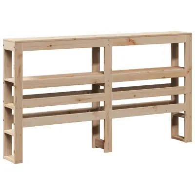 vidaXL Vzglavje s policami 120 cm trdna borovina