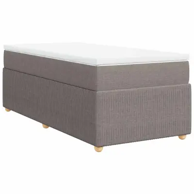 vidaXL Box spring postelja z vzmetnico taupe 100x200 cm blago