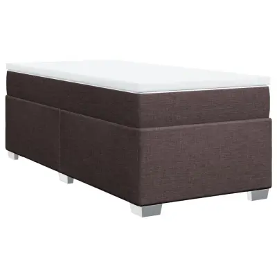 vidaXL Box spring postelja z vzmetnico temno rjav 90x190 cm blago