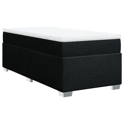 vidaXL Box spring postelja z vzmetnico črna 100x200 cm blago