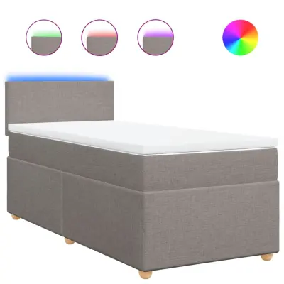 vidaXL Box spring postelja z vzmetnico taupe 90x190 cm blago