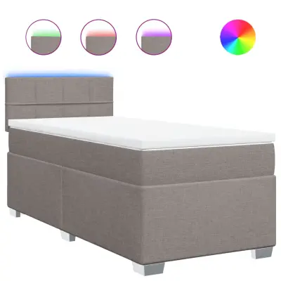 vidaXL Box spring postelja z vzmetnico taupe 100x200 cm blago