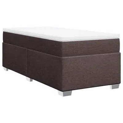 vidaXL Box spring postelja z vzmetnico temno rjava 80x200 cm blago