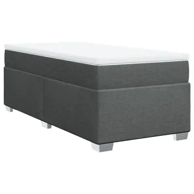 vidaXL Box spring postelja z vzmetnico temno siva 80x200 cm blago