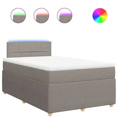 vidaXL Box spring postelja z vzmetnico taupe 120x200 cm blago