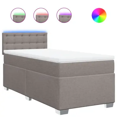 vidaXL Box spring postelja z vzmetnico taupe 80x200 cm blago