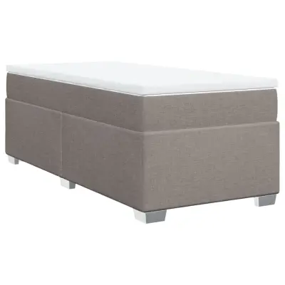 vidaXL Box spring postelja z vzmetnico taupe 90x200 cm blago