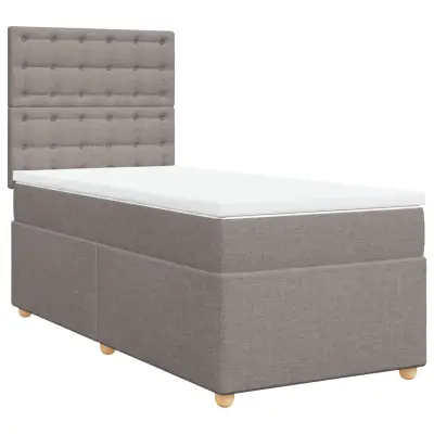 vidaXL Box spring postelja z vzmetnico taupe 90x190 cm blago