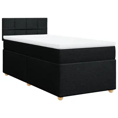 vidaXL Box spring postelja z vzmetnico črna 100x200 cm blago