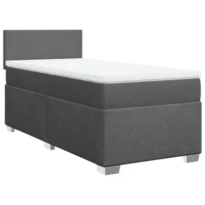 vidaXL Box spring postelja z vzmetnico temno siva 80x200 cm blago