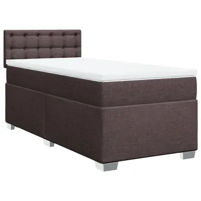 vidaXL Box spring postelja z vzmetnico temno rjav 90x190 cm blago
