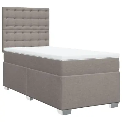 vidaXL Box spring postelja z vzmetnico taupe 100x200 cm blago