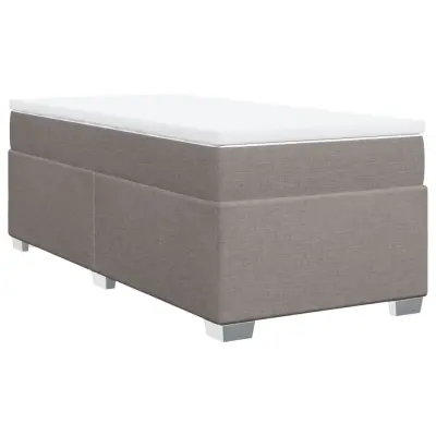 vidaXL Box spring postelja z vzmetnico taupe 90x190 cm blago