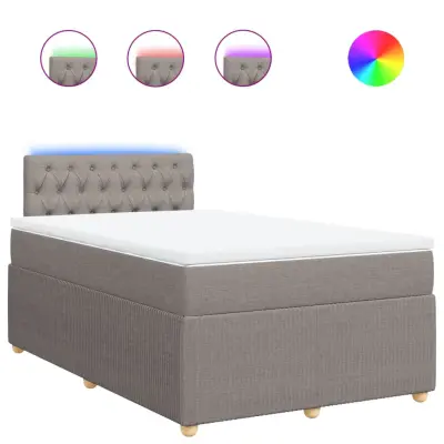vidaXL Box spring postelja z vzmetnico taupe 120x200 cm blago