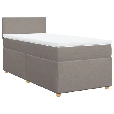 vidaXL Box spring postelja z vzmetnico taupe 100x200 cm blago